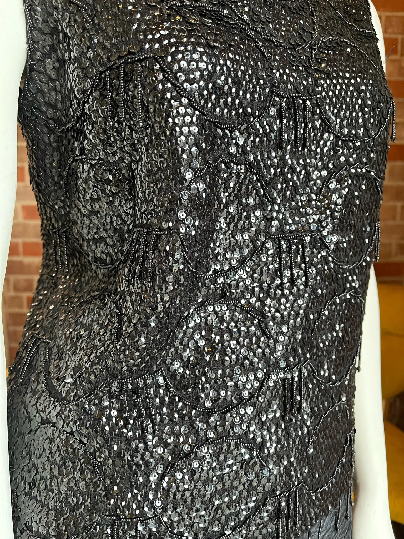 1960s Black Beaded Top