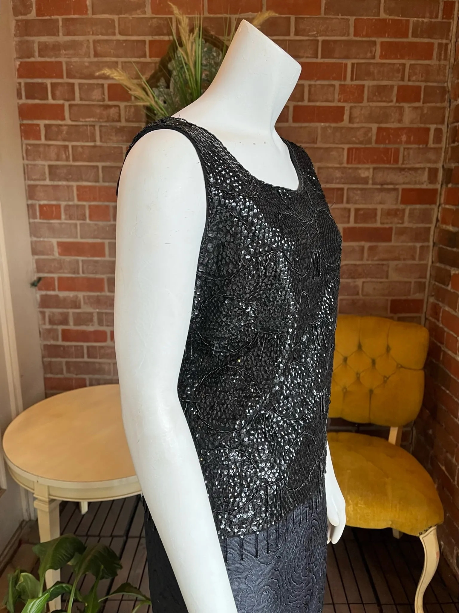 1960s Black Beaded Top