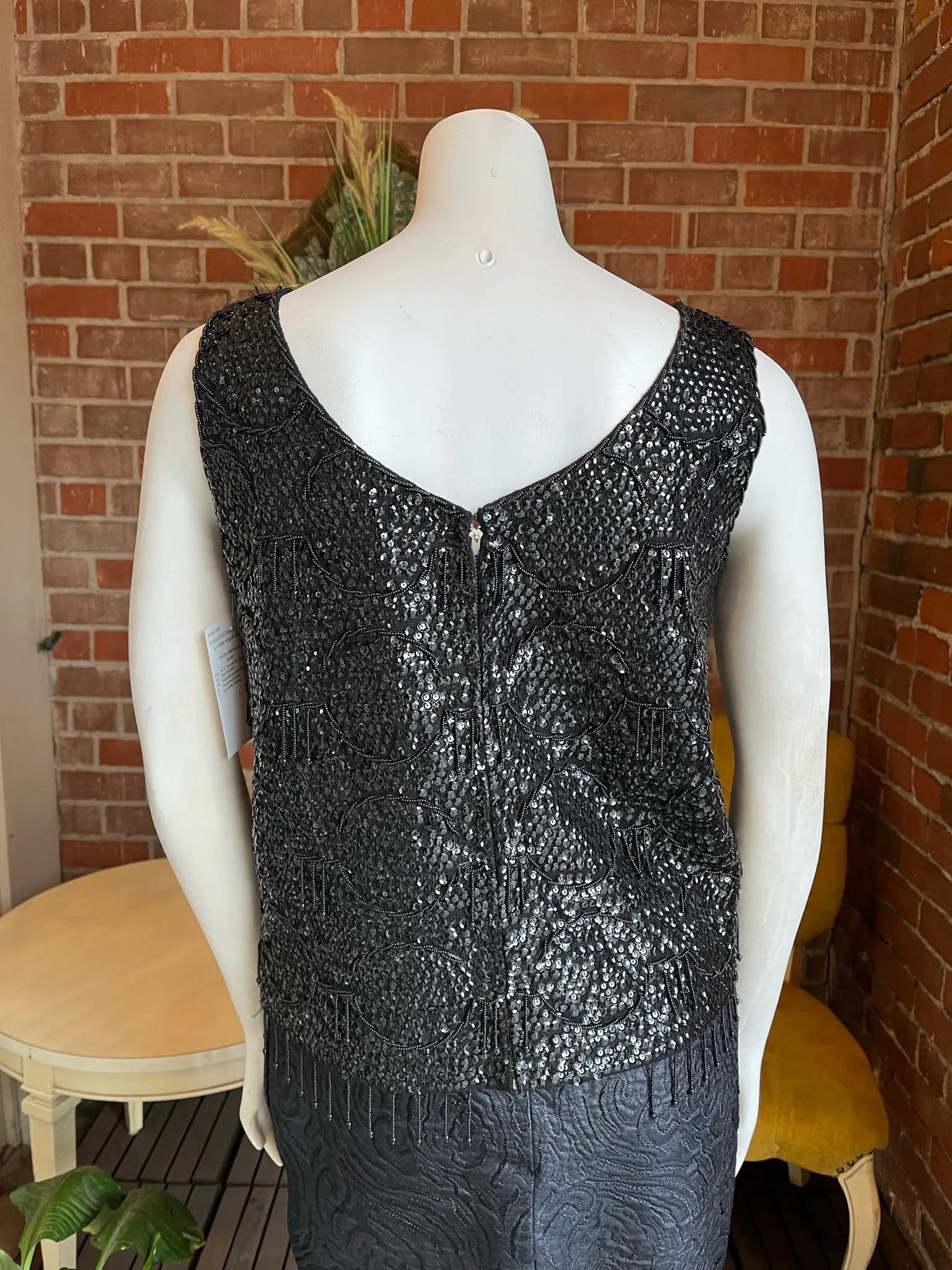 1960s Black Beaded Top