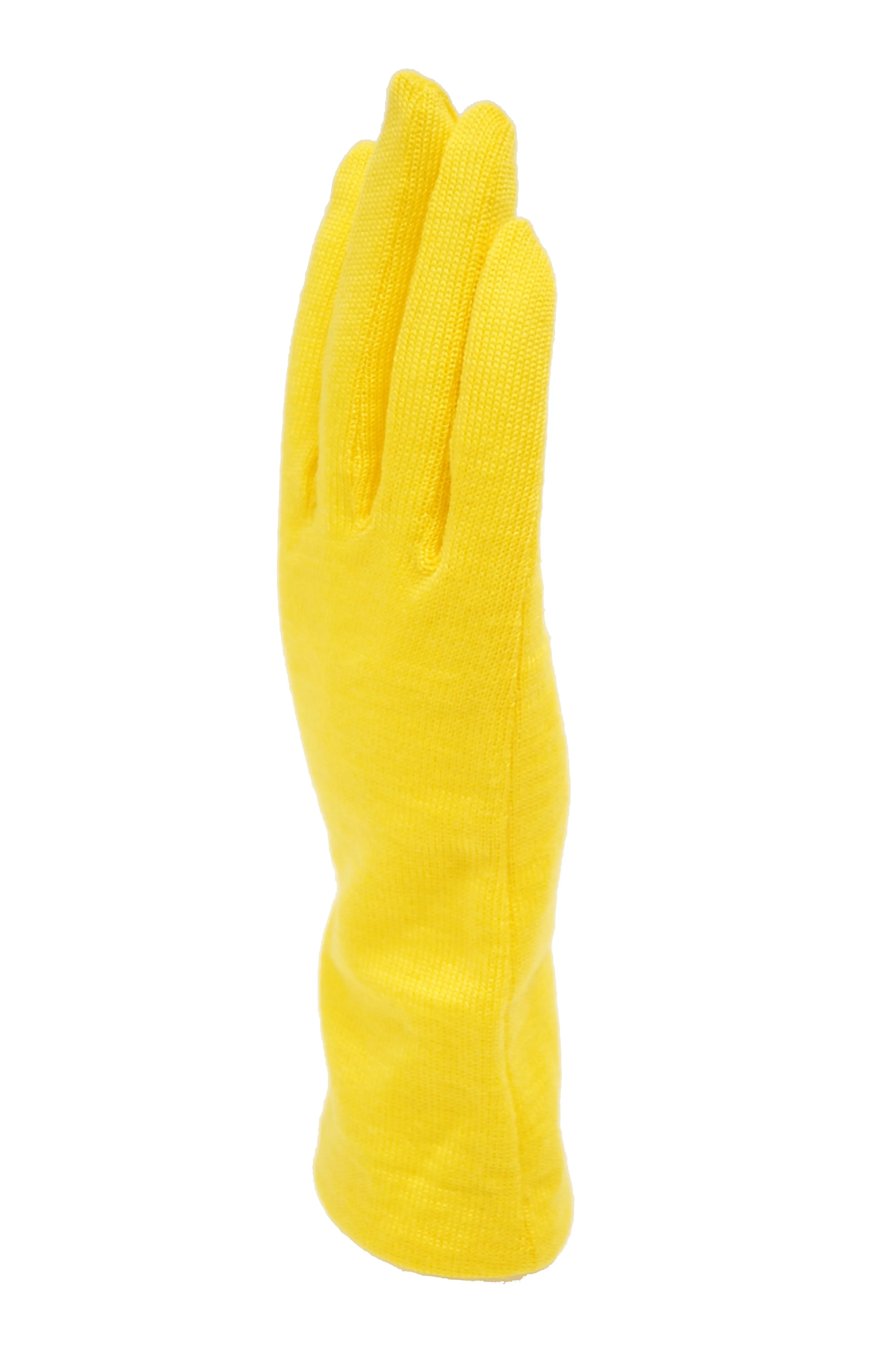 1980s Yohji Yamamoto Yellow Wool Blend Knit Gloves