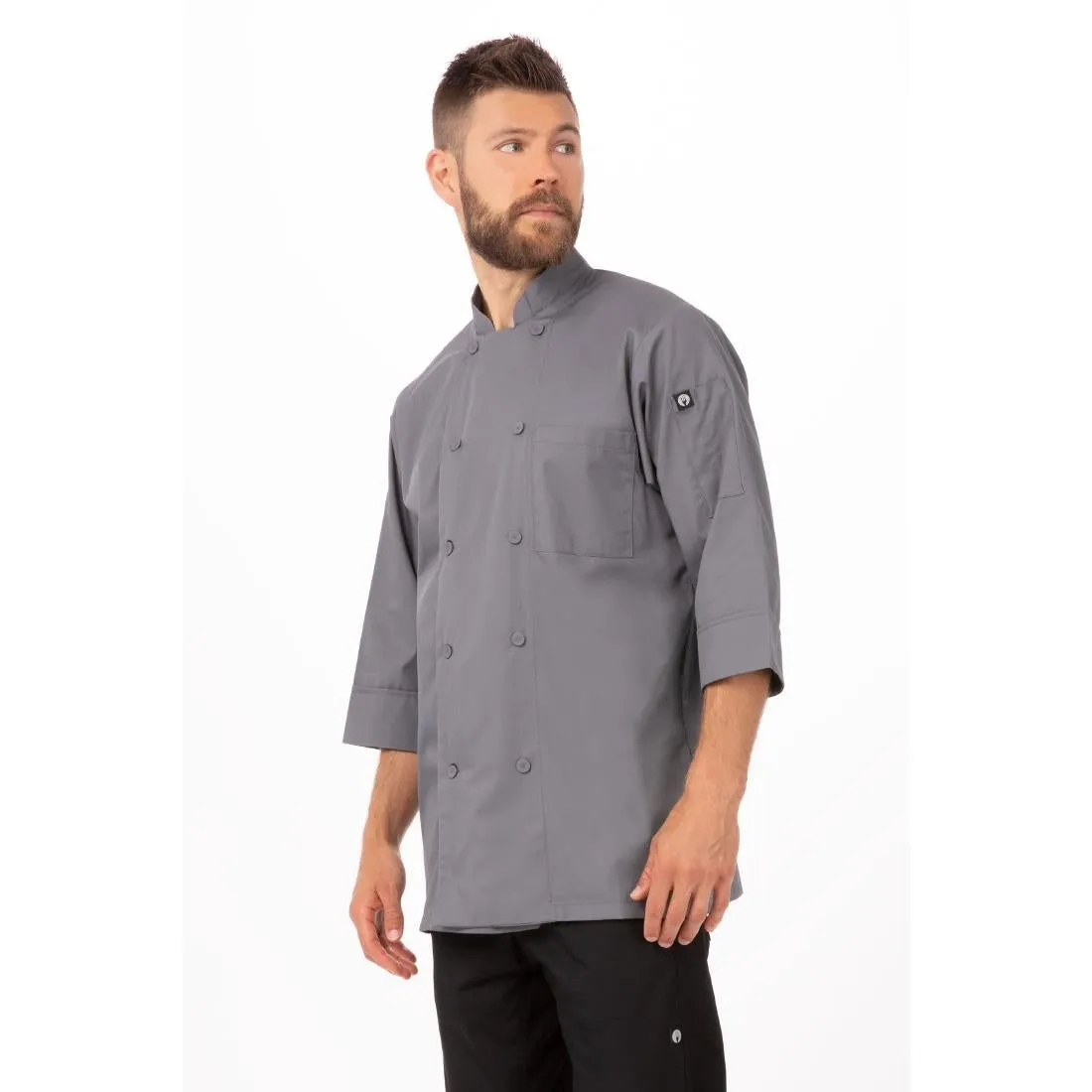 A934-L Chef Works Unisex Chefs Jacket Grey L