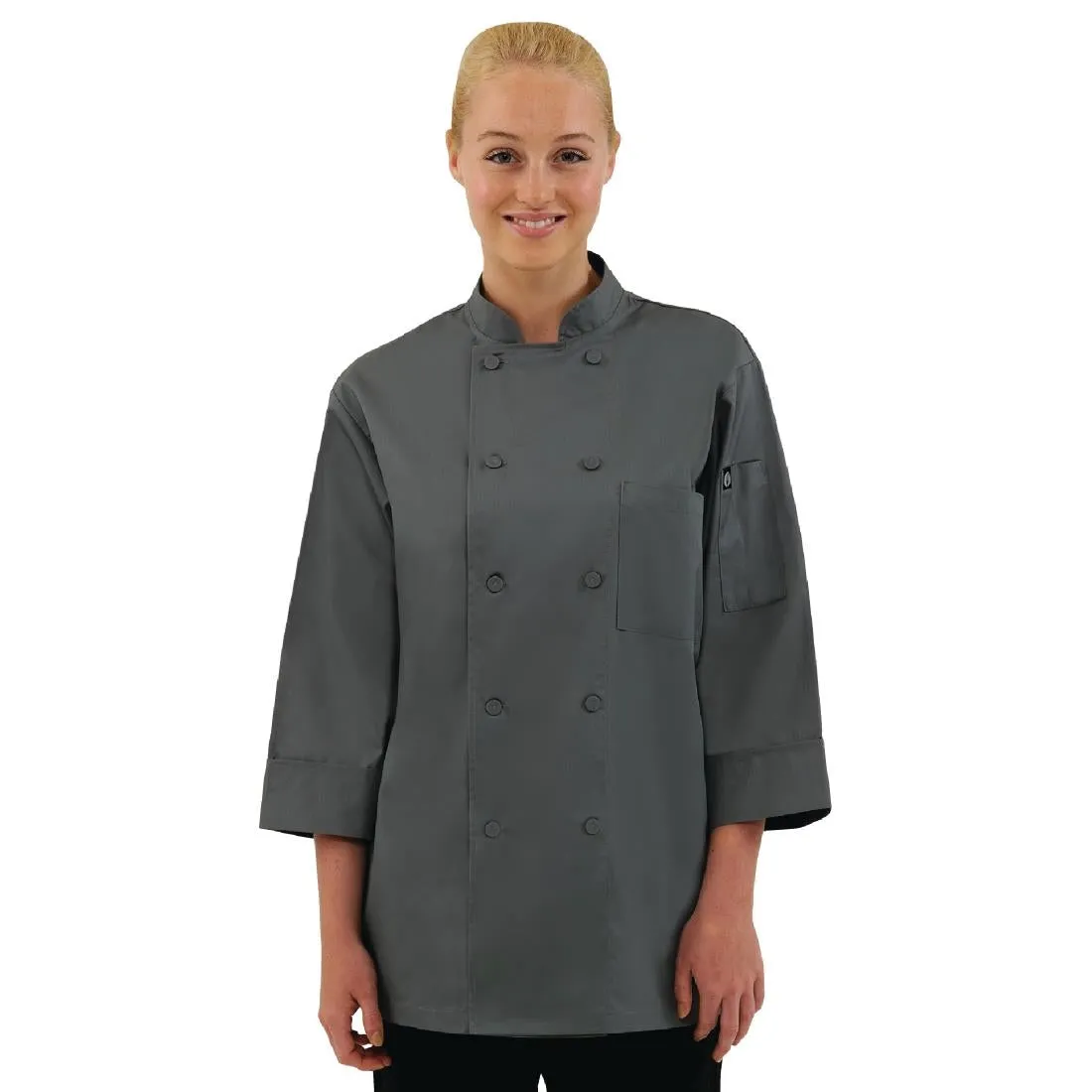 A934-L Chef Works Unisex Chefs Jacket Grey L