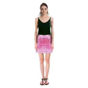 Adult Sequin Fringed Skirt - Light Pink