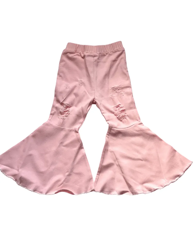 Bell-Bottoms-PowerPuff Distressed Pin/Barbie Pleated