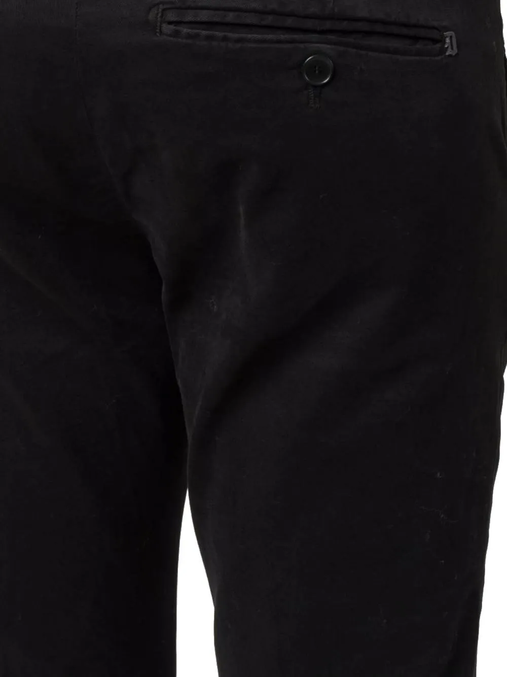 Black Cotton Slim Fit Trousers