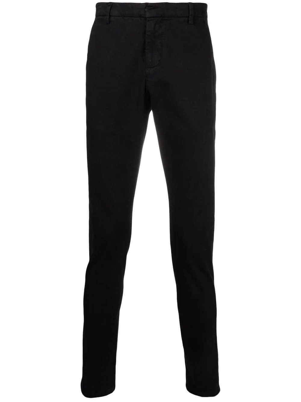 Black Cotton Slim Fit Trousers