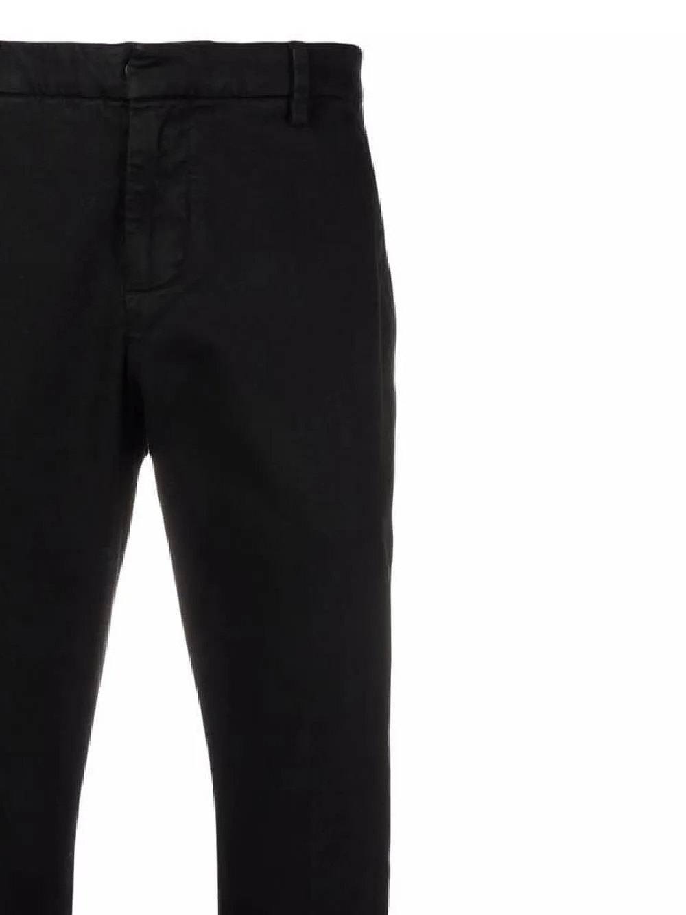 Black Cotton Slim Fit Trousers