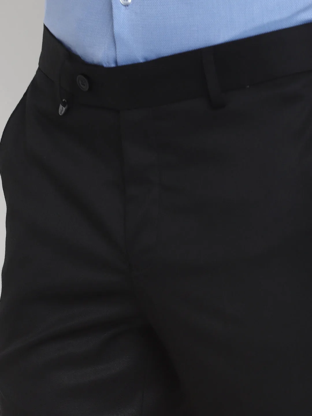 Black Solid Slim Fit Trouser