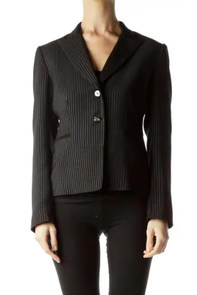 Black White Pinstripe Blazer