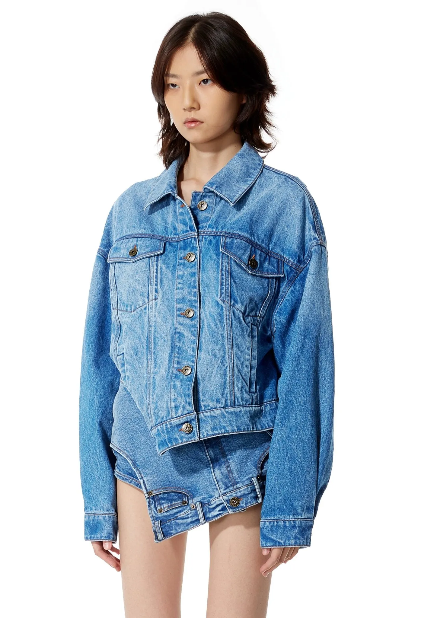 Blue Dislocation Denim Jacket