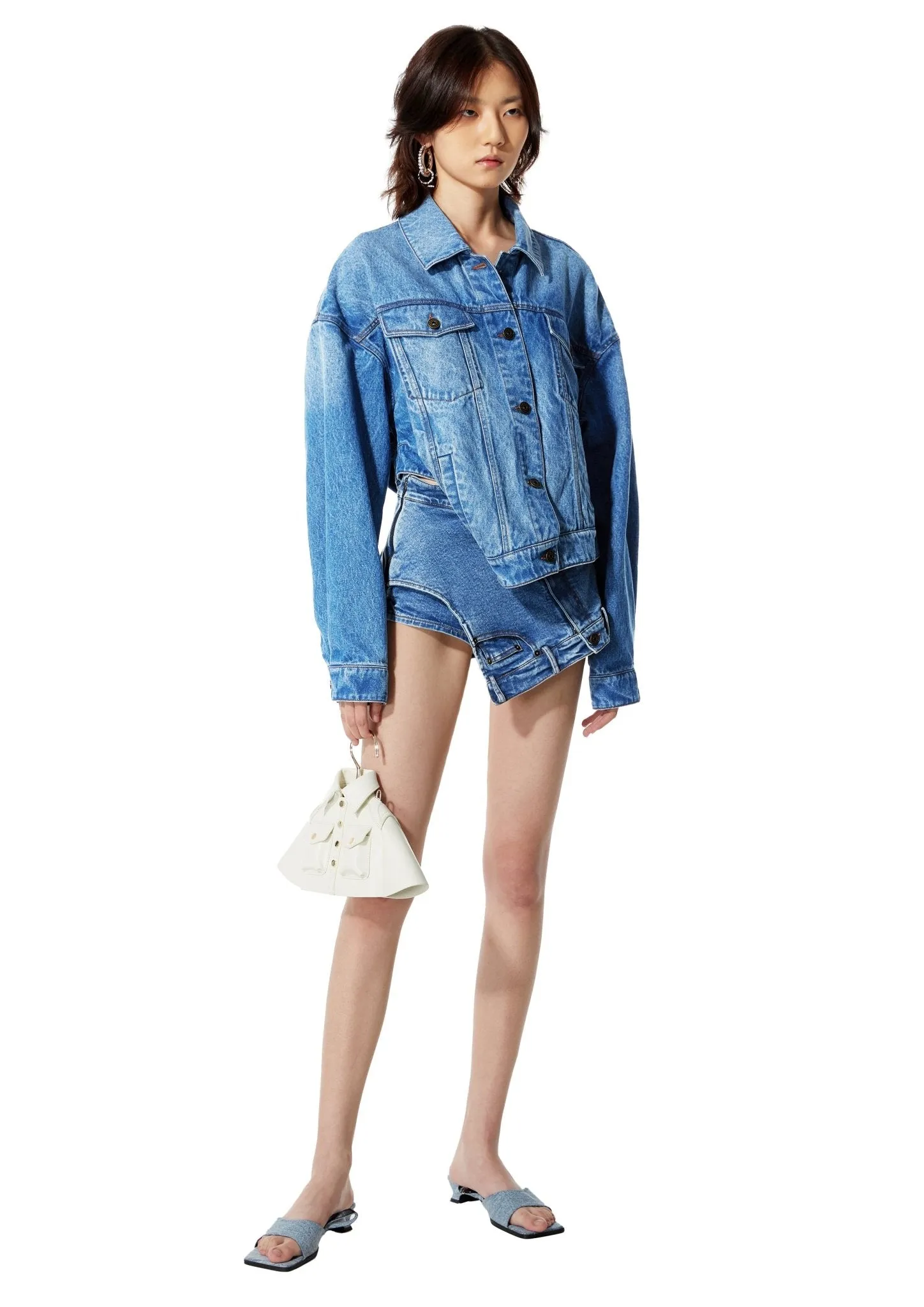 Blue Dislocation Denim Jacket