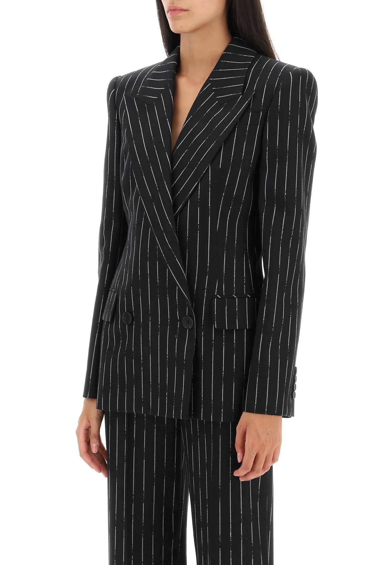 broken pinstripe jacket