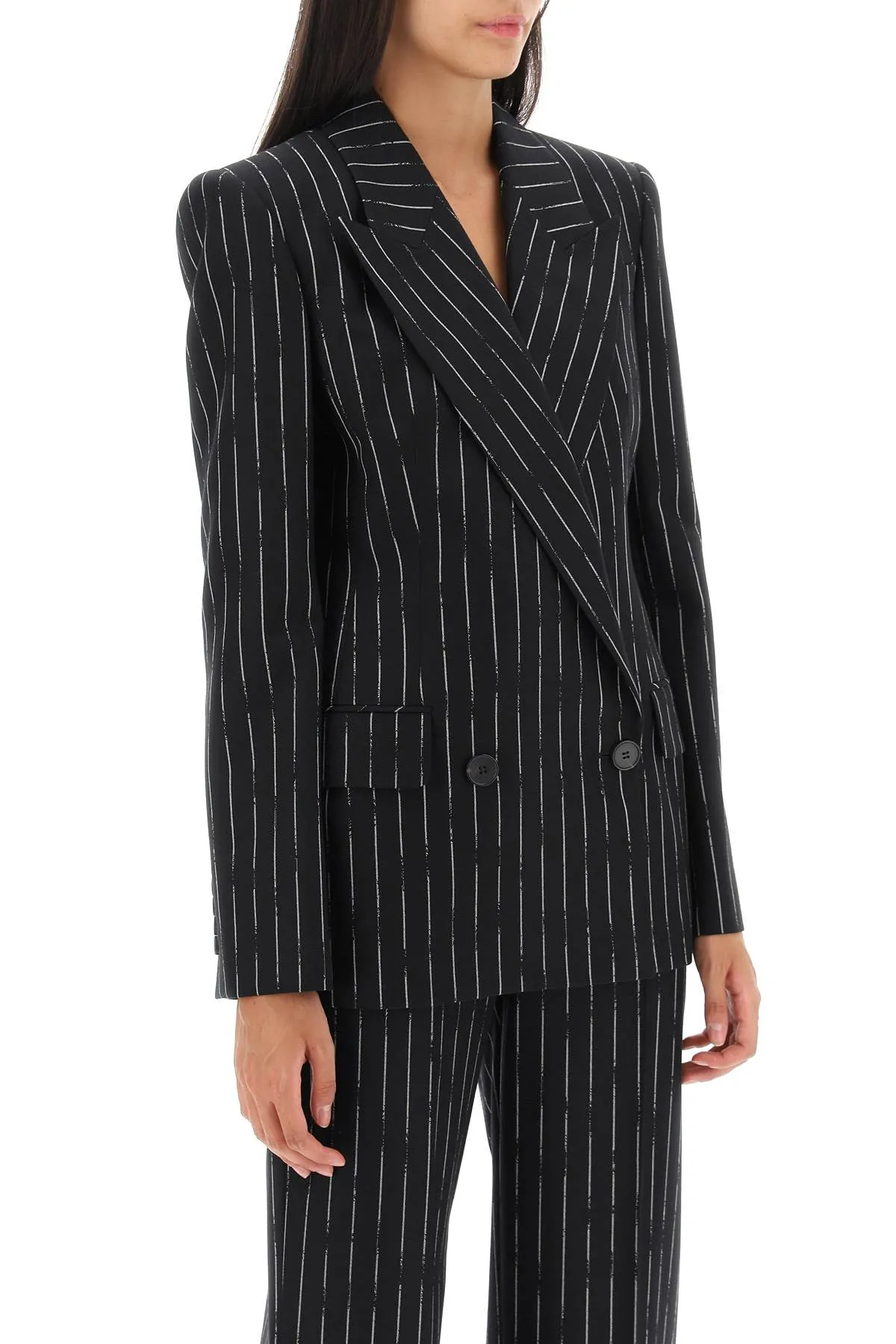 broken pinstripe jacket