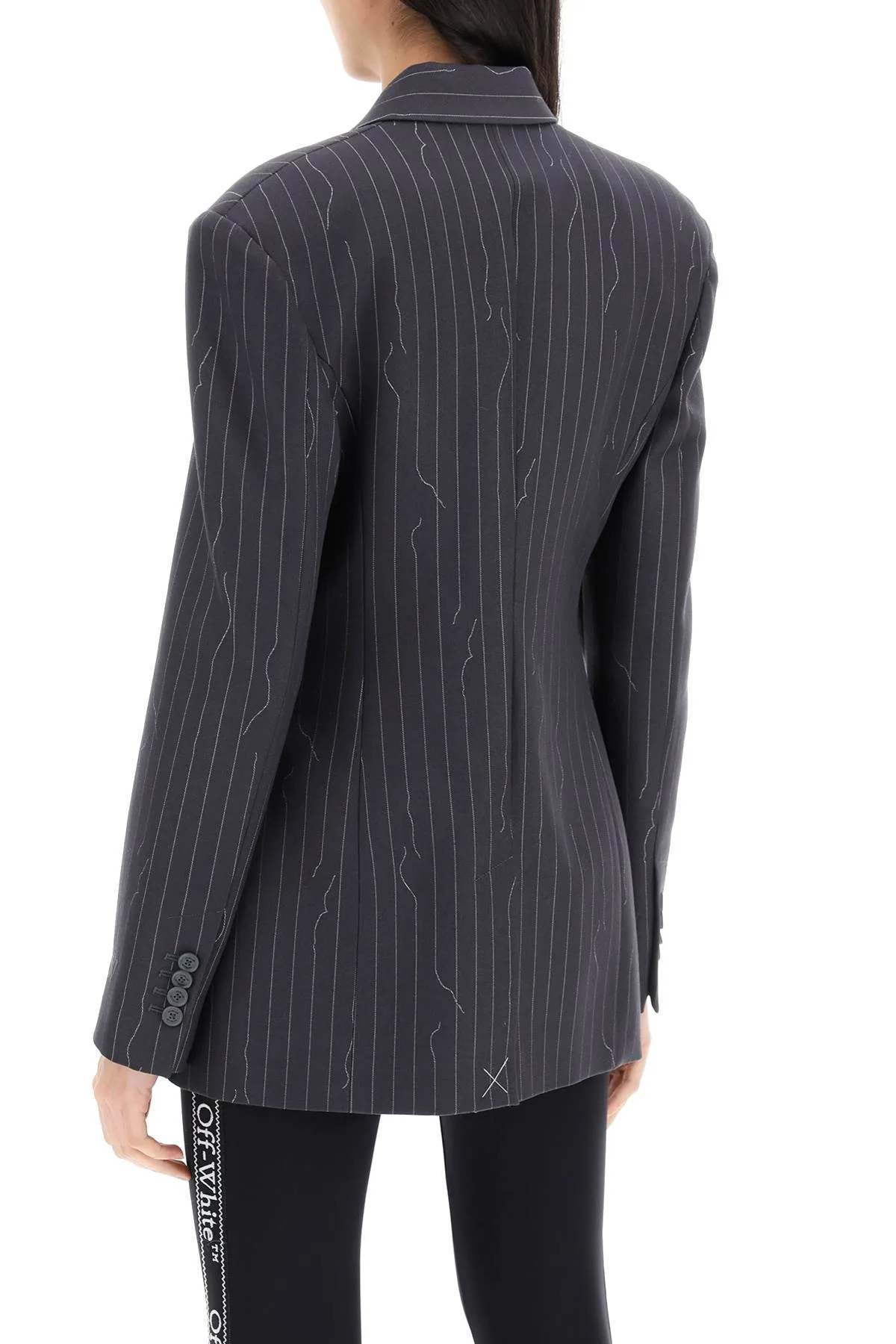 broken pinstripe pattern jacket with