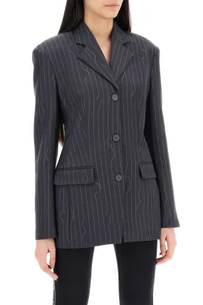 broken pinstripe pattern jacket with