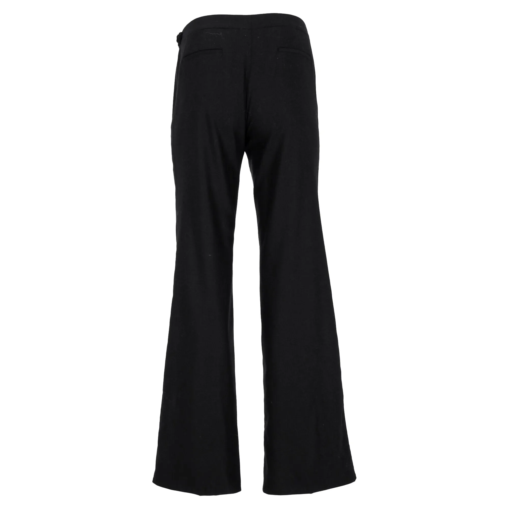 Burberry High-Waisted Bell Pants in Black Wool