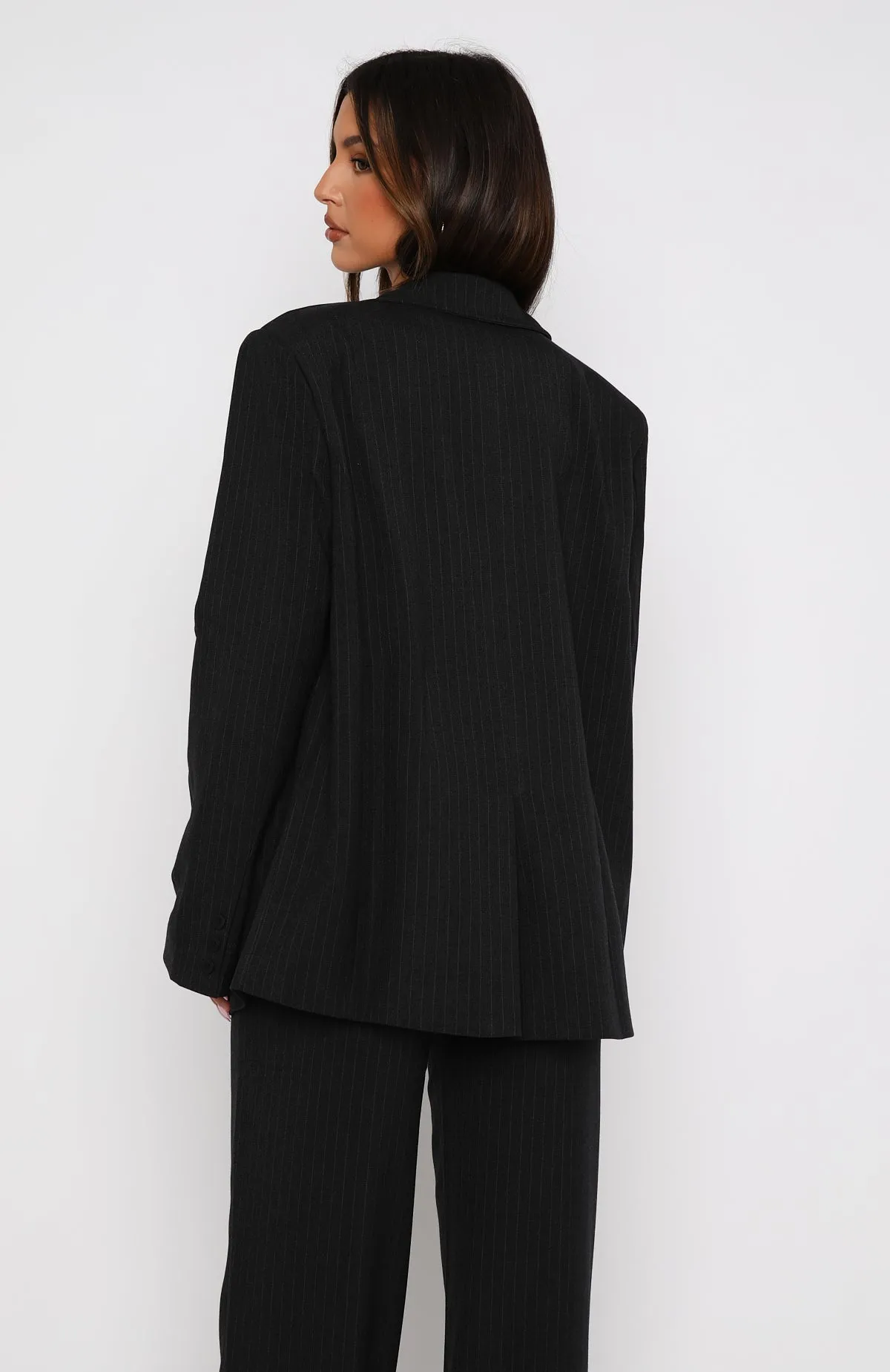 Business Casual Blazer Charcoal Pinstripe