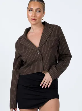 Cherie Cropped Blazer Brown