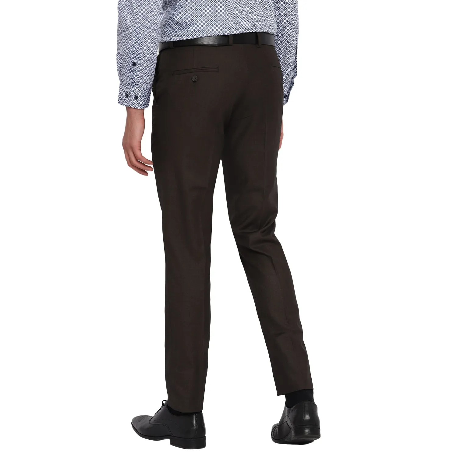 Dark Grey Solid Slim Fit Trouser