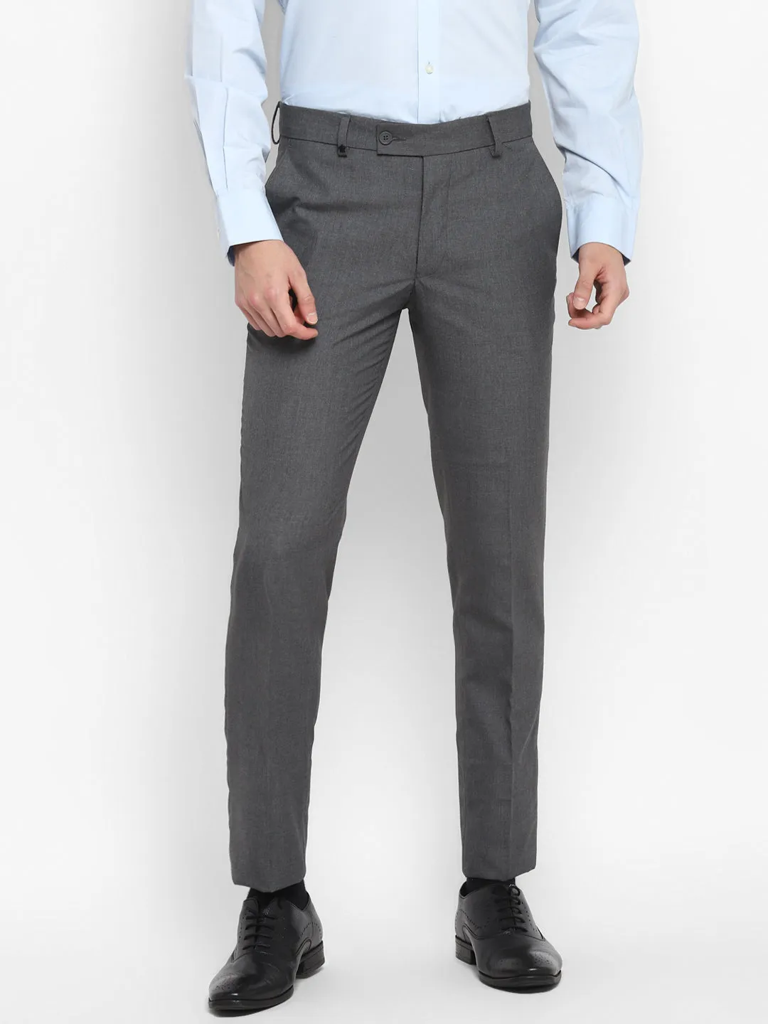 Dark Grey Solid Ultra Slim Fit Trouser