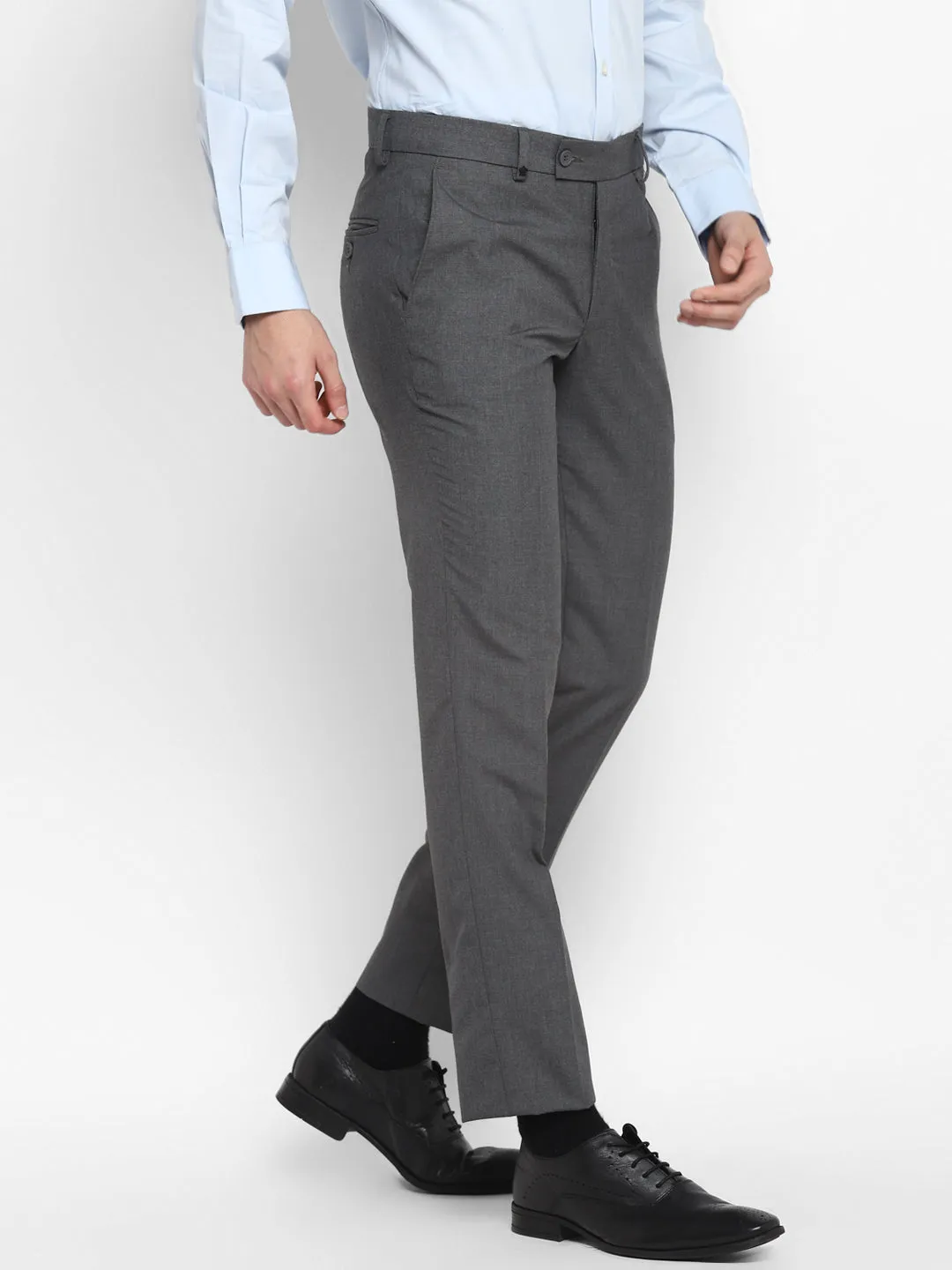 Dark Grey Solid Ultra Slim Fit Trouser