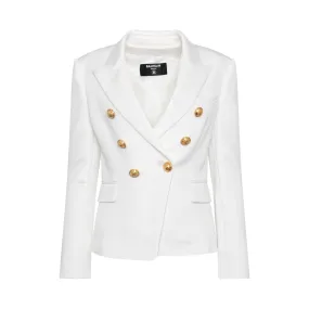 Double Breasted Jersey Blazer in White