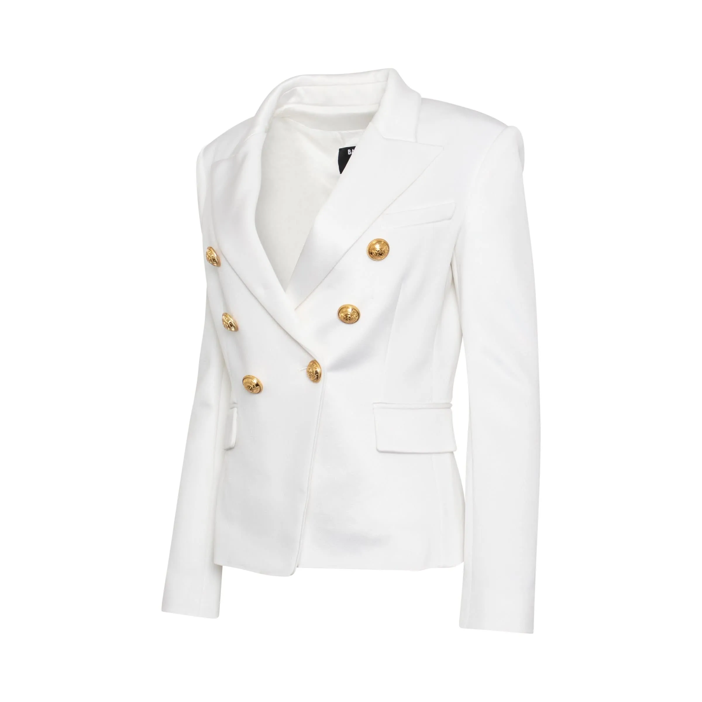 Double Breasted Jersey Blazer in White