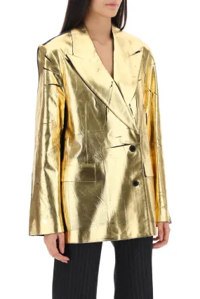 Dries van noten benos blazer with metallic coating