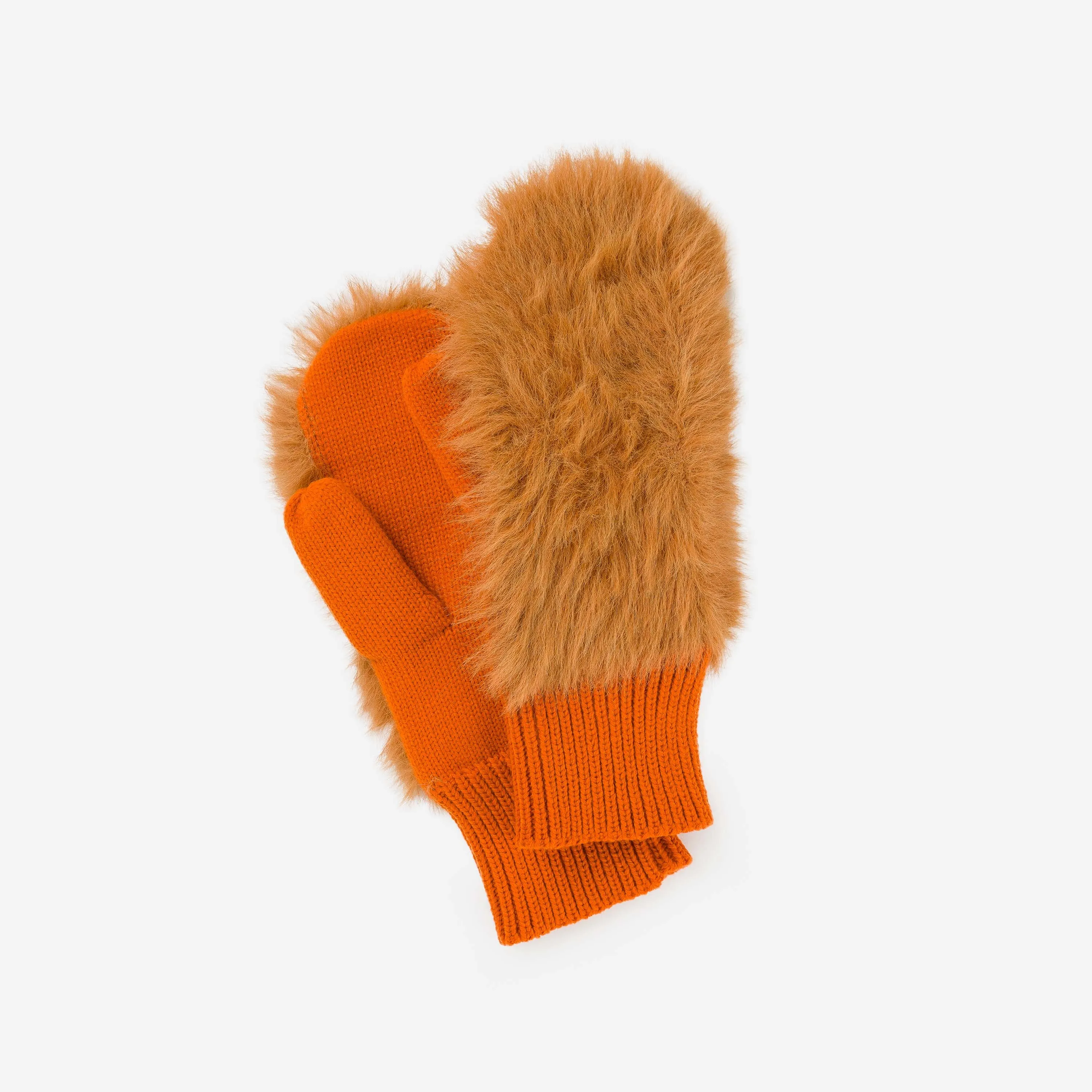 Faux Fur Knit Mittens