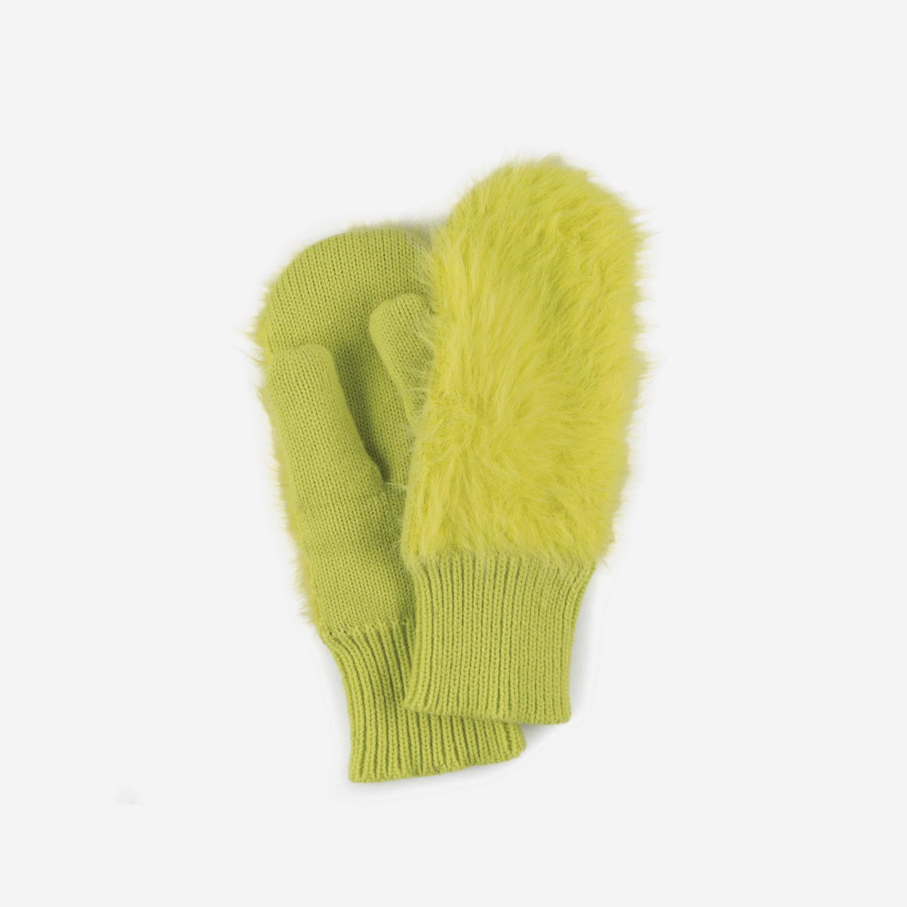 Faux Fur Knit Mittens