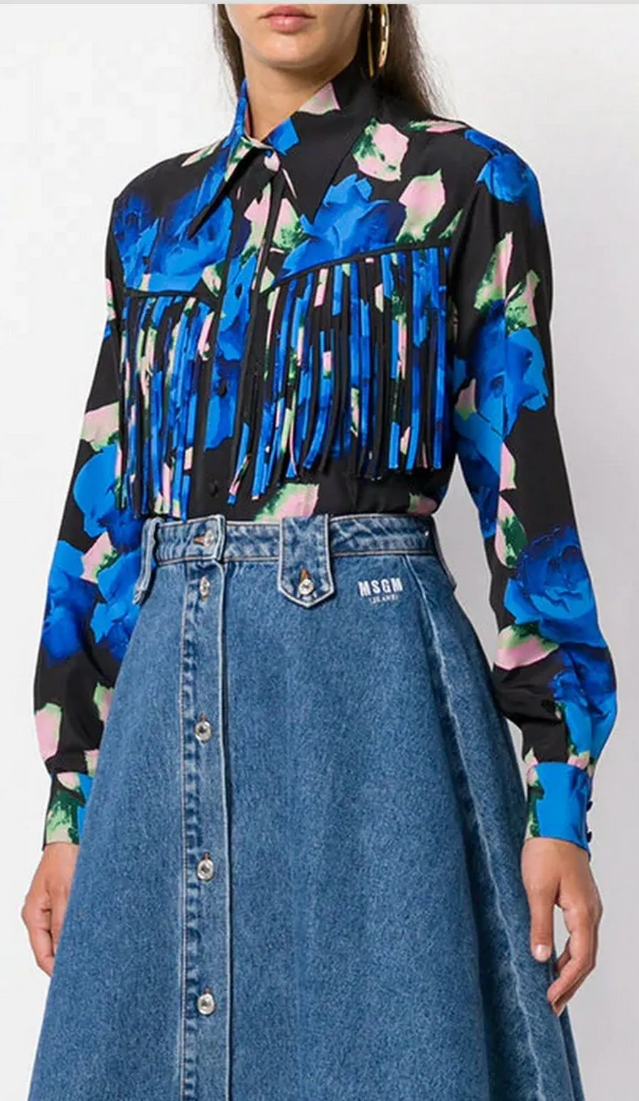 Floral Fringe Shirt