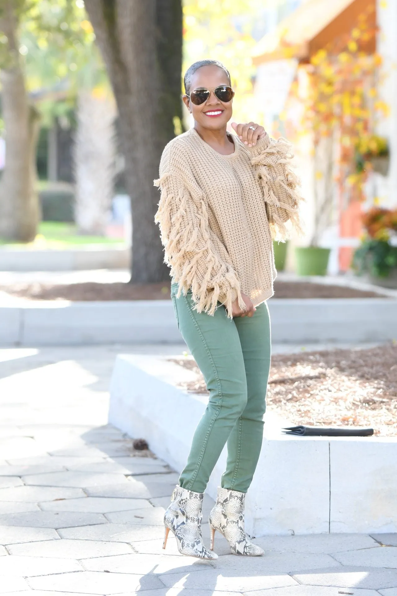 Fringe Benefits | Sweater with Fringe Sleeve Detail