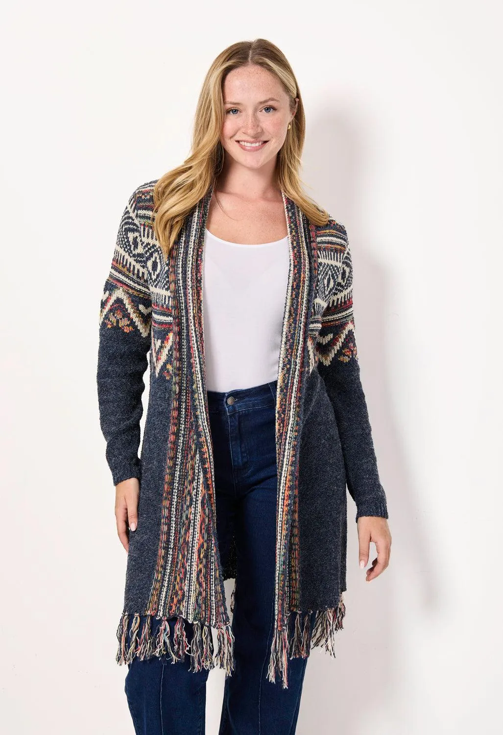 Fringe Hem Actez Cardigan