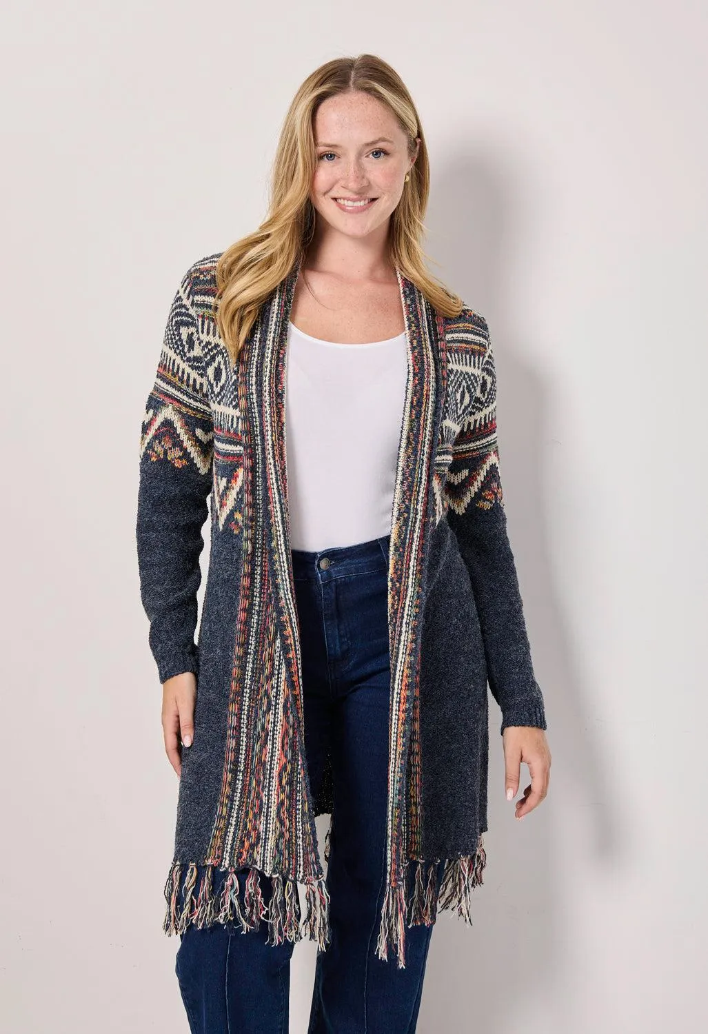 Fringe Hem Actez Cardigan