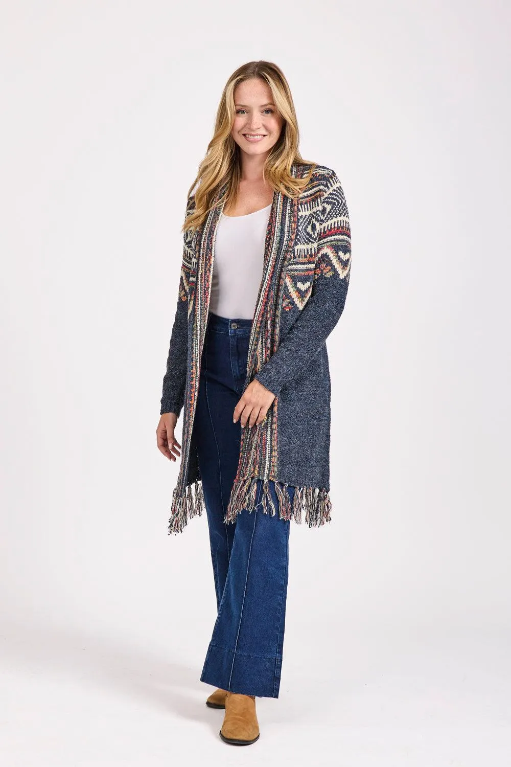 Fringe Hem Actez Cardigan