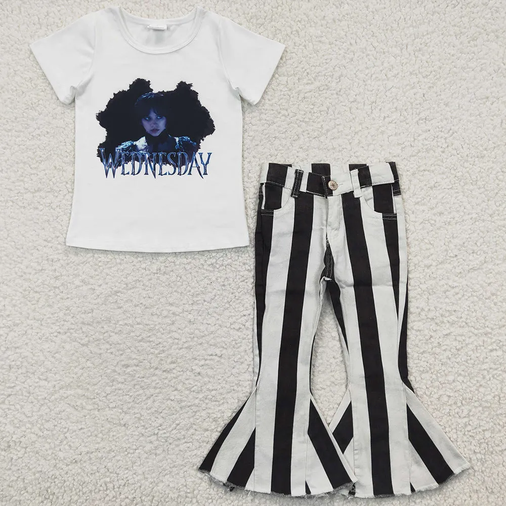 Girls Clothes T-shirt Jeans Bell Pants Set GSPO0534