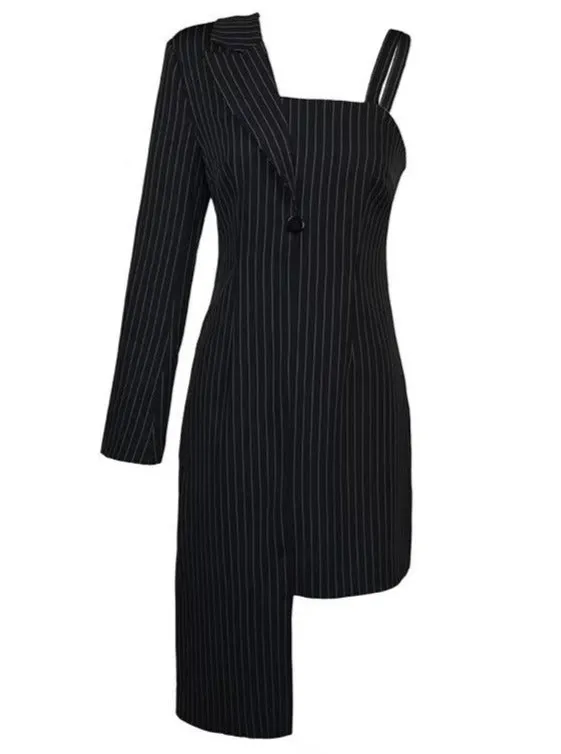 Juliette Pinstripe Blazer Dress