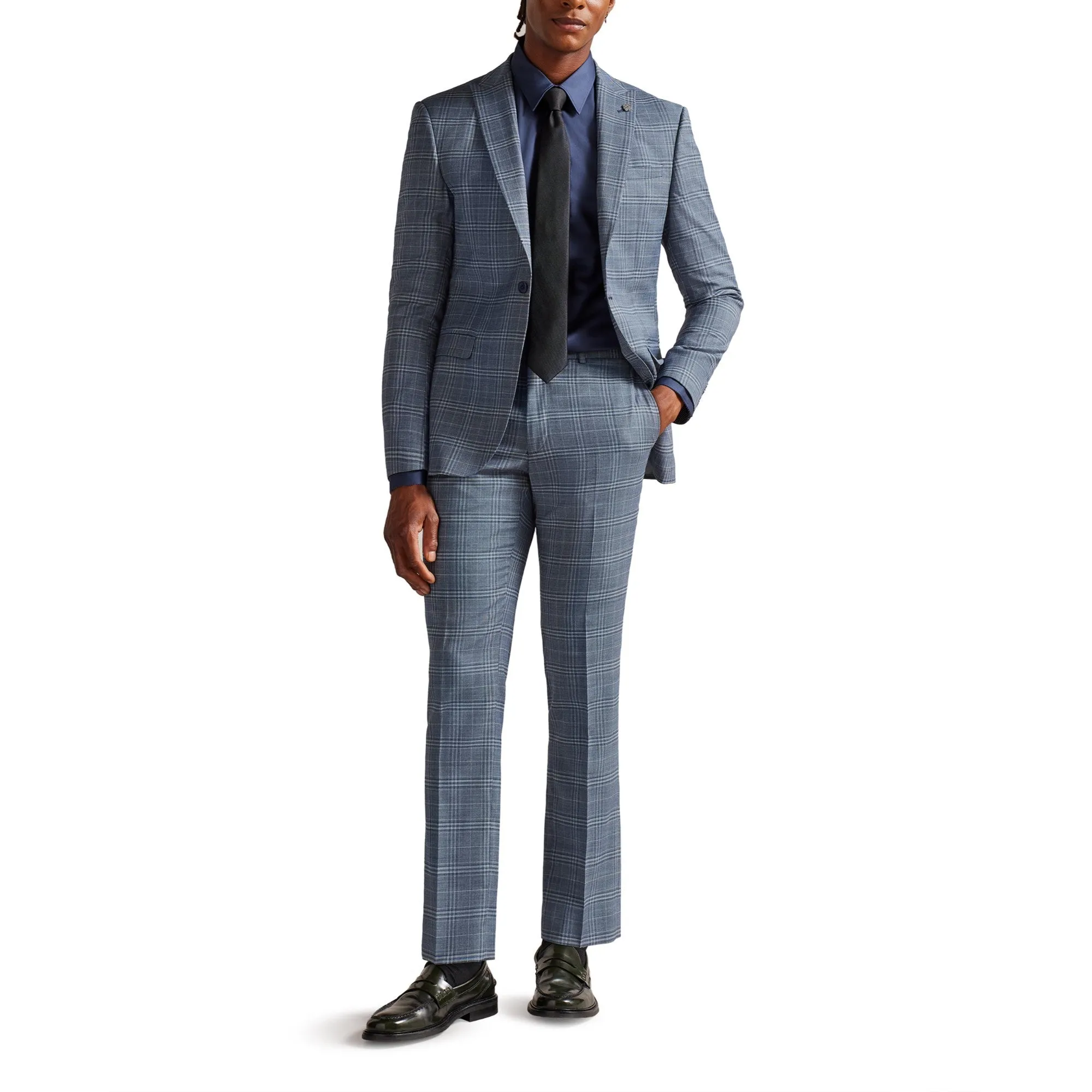 Men Mps-Tulipts-Check Slim Fit Trousers - Blue