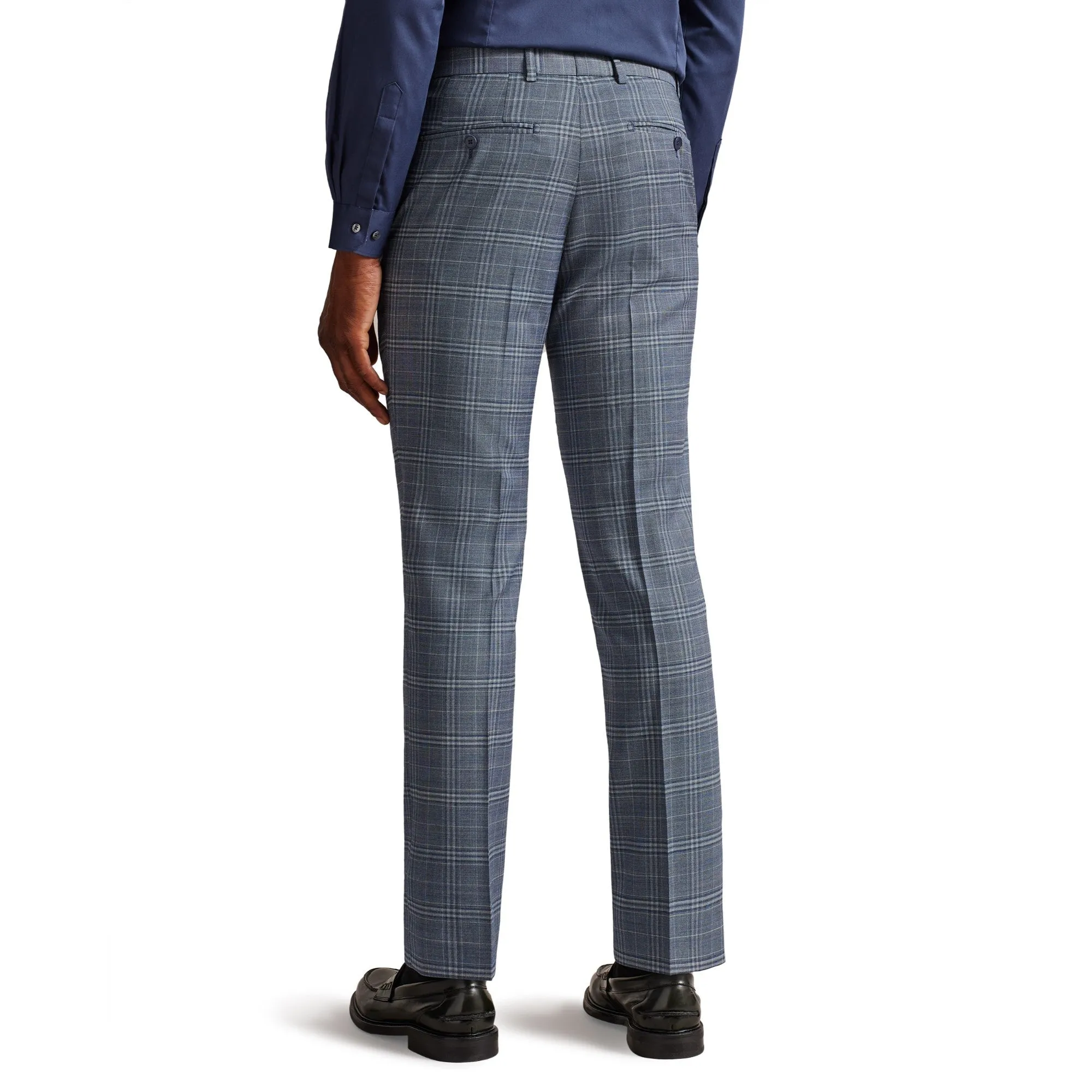 Men Mps-Tulipts-Check Slim Fit Trousers - Blue