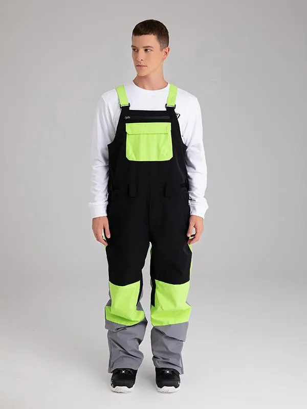 Men's Searipe Mountain Discover Colorblock Snowboard Pants Coverall Bibs