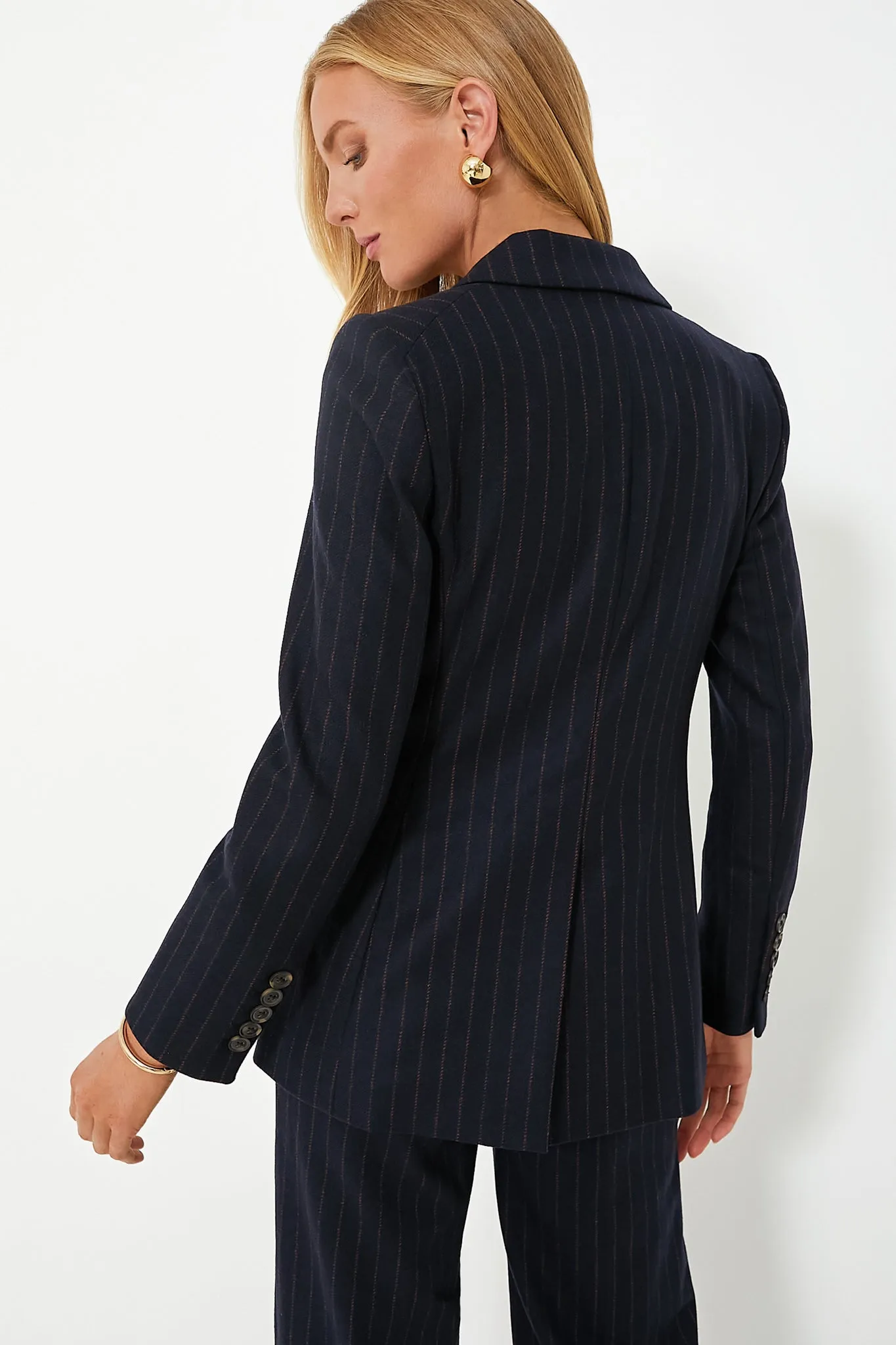 Navy Pinstripe Ellette Dickey Jacket