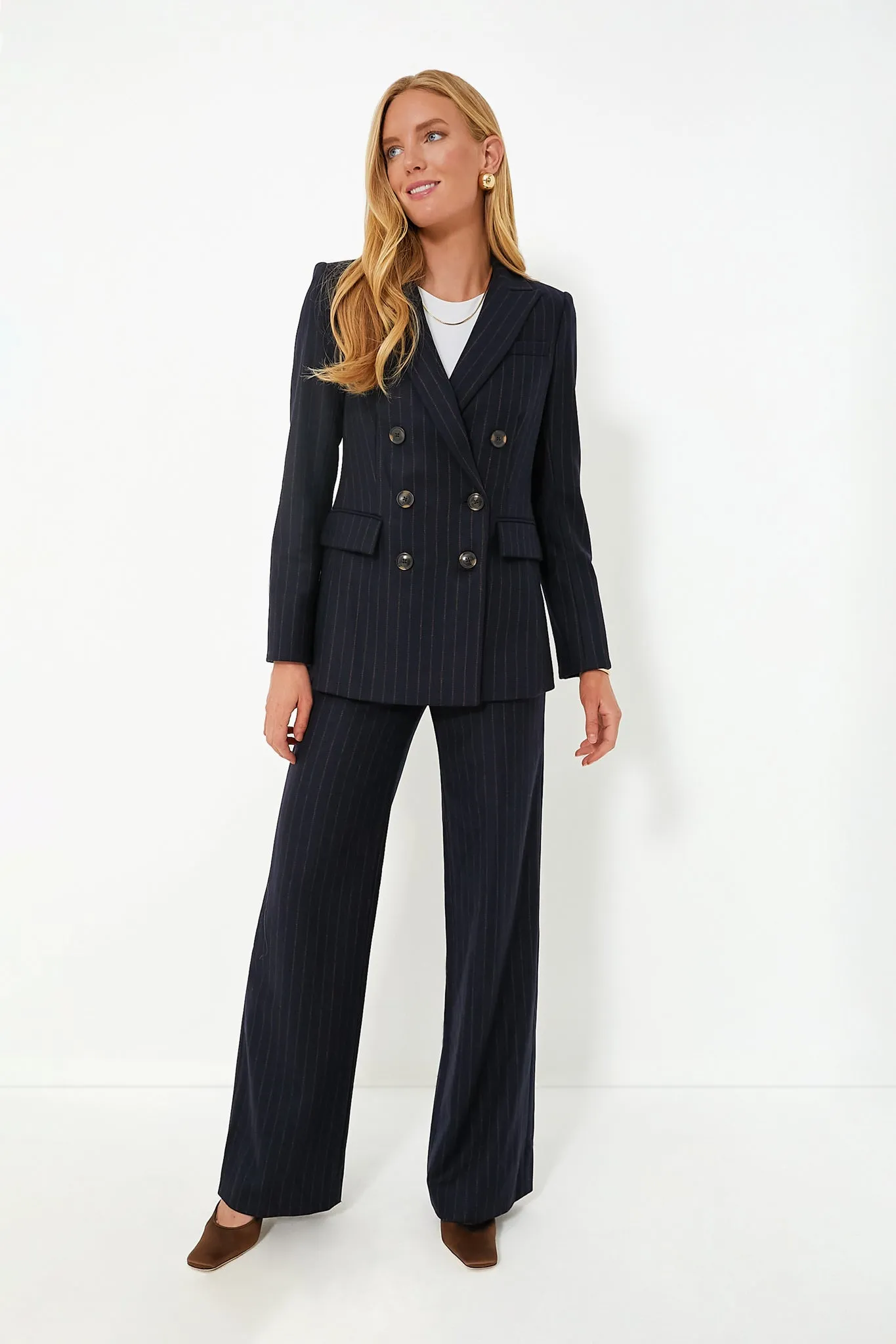 Navy Pinstripe Ellette Dickey Jacket