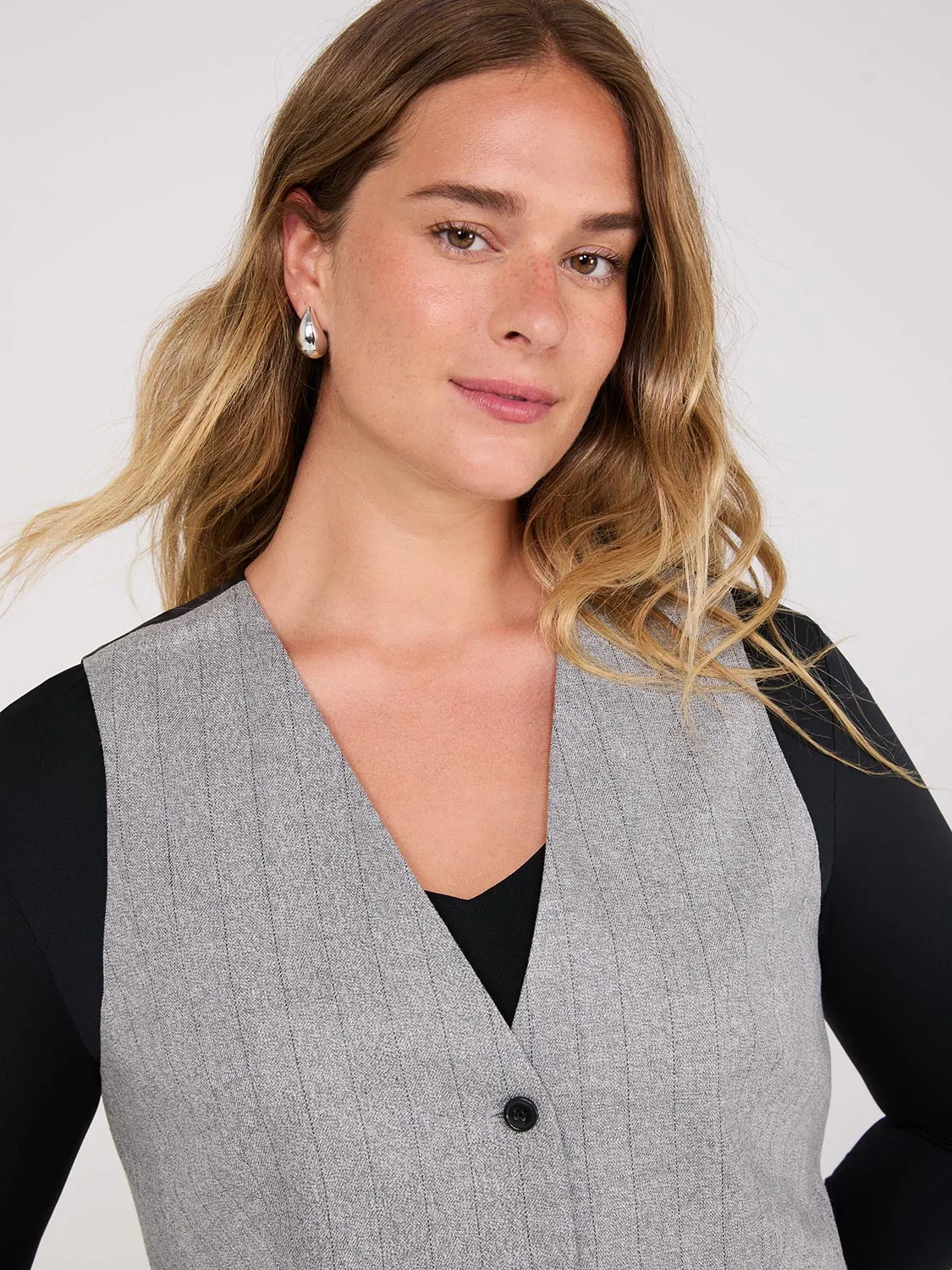 Pinstripe 3-Button Vest