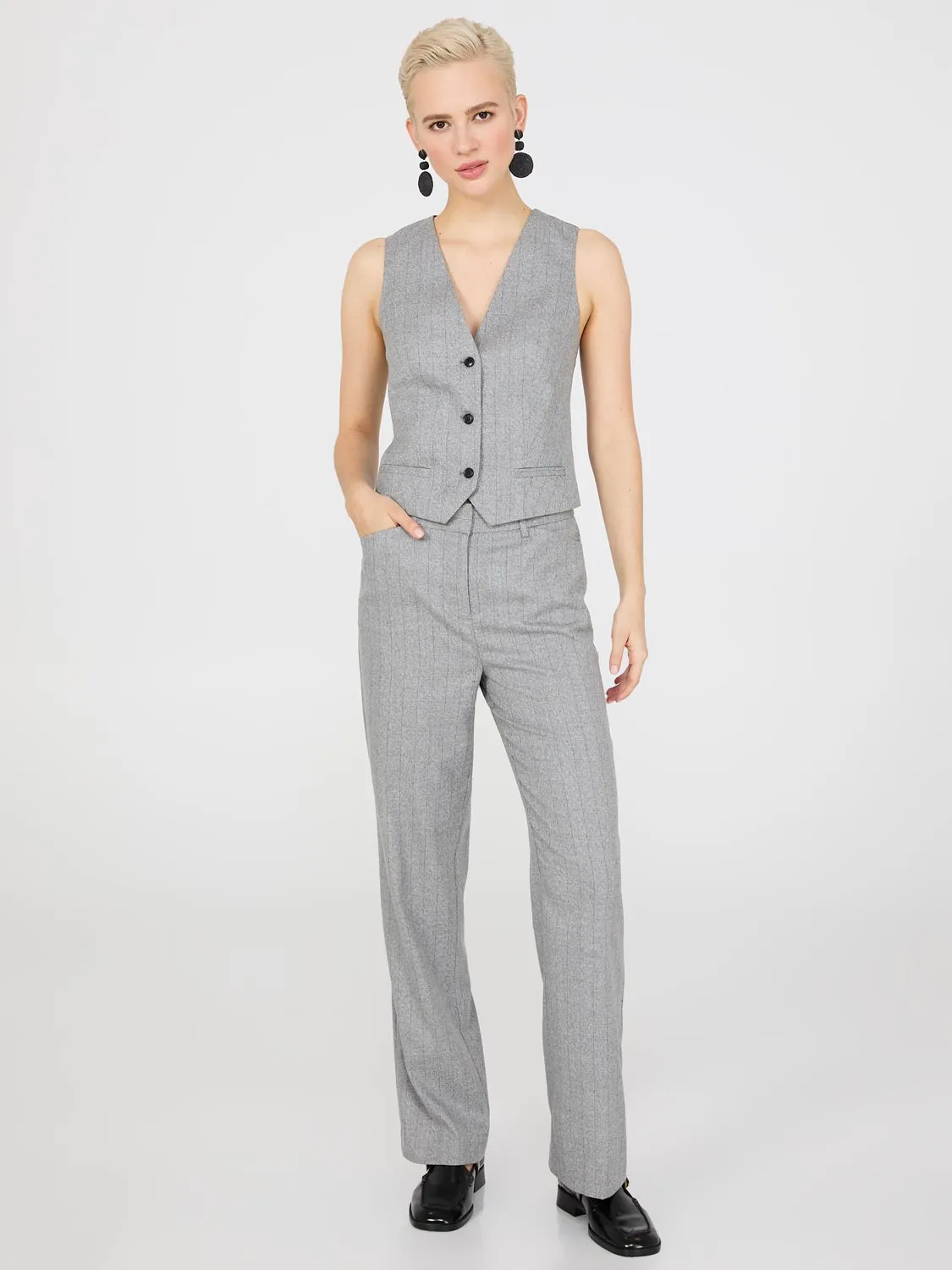 Pinstripe 3-Button Vest