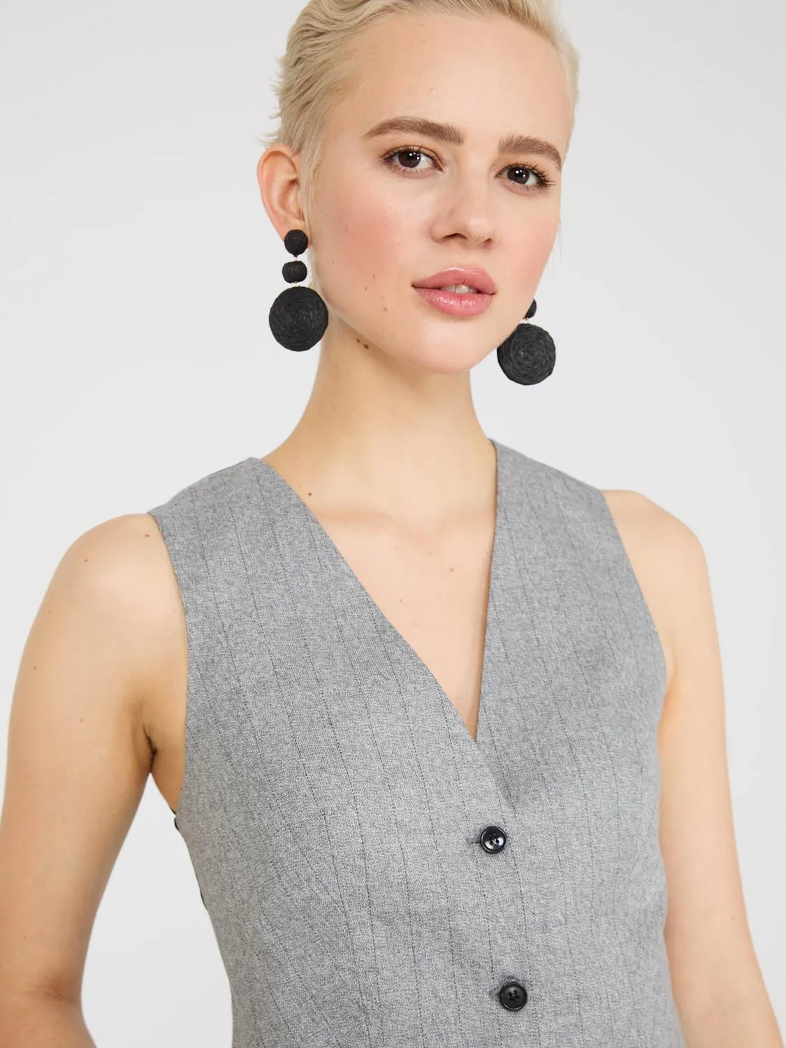 Pinstripe 3-Button Vest