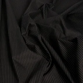 Pinstripe Black Stretch Cotton 1451