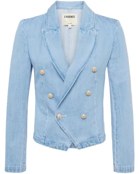 Robbie Double Breasted Denim Jacket in Rover