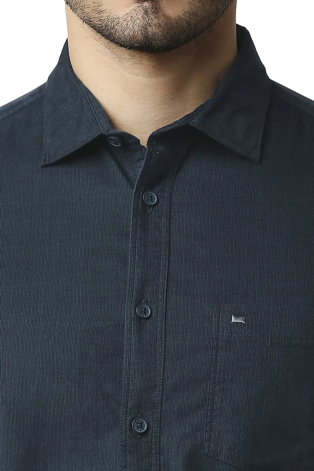 Slim Fit Corduroy Halfsleeves Shirt