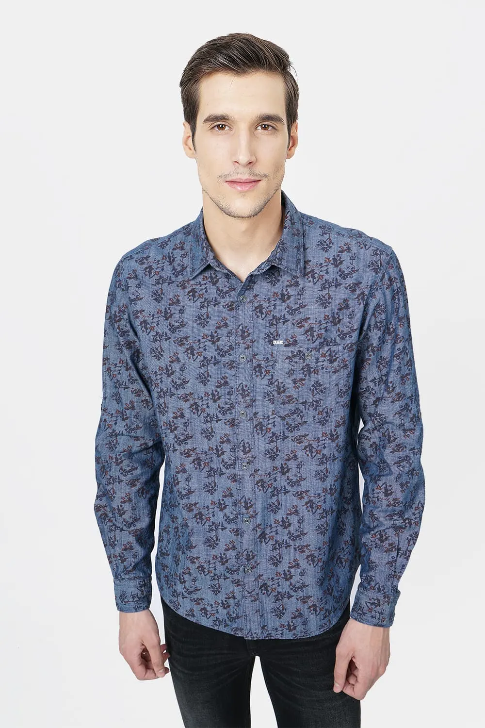 Slim Fit Floral Printed Shirt