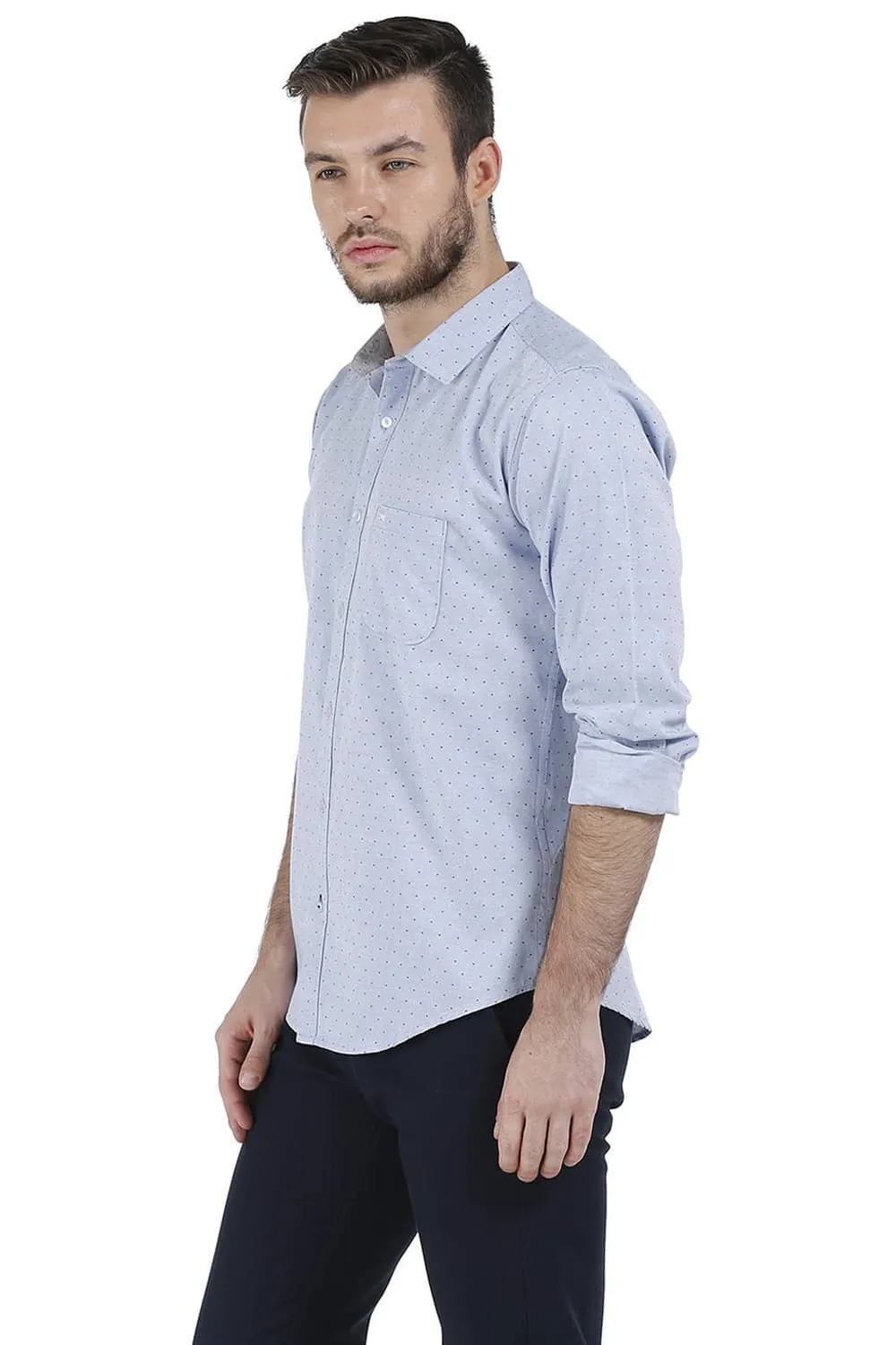 Slim Fit Printed Oxford Shirt